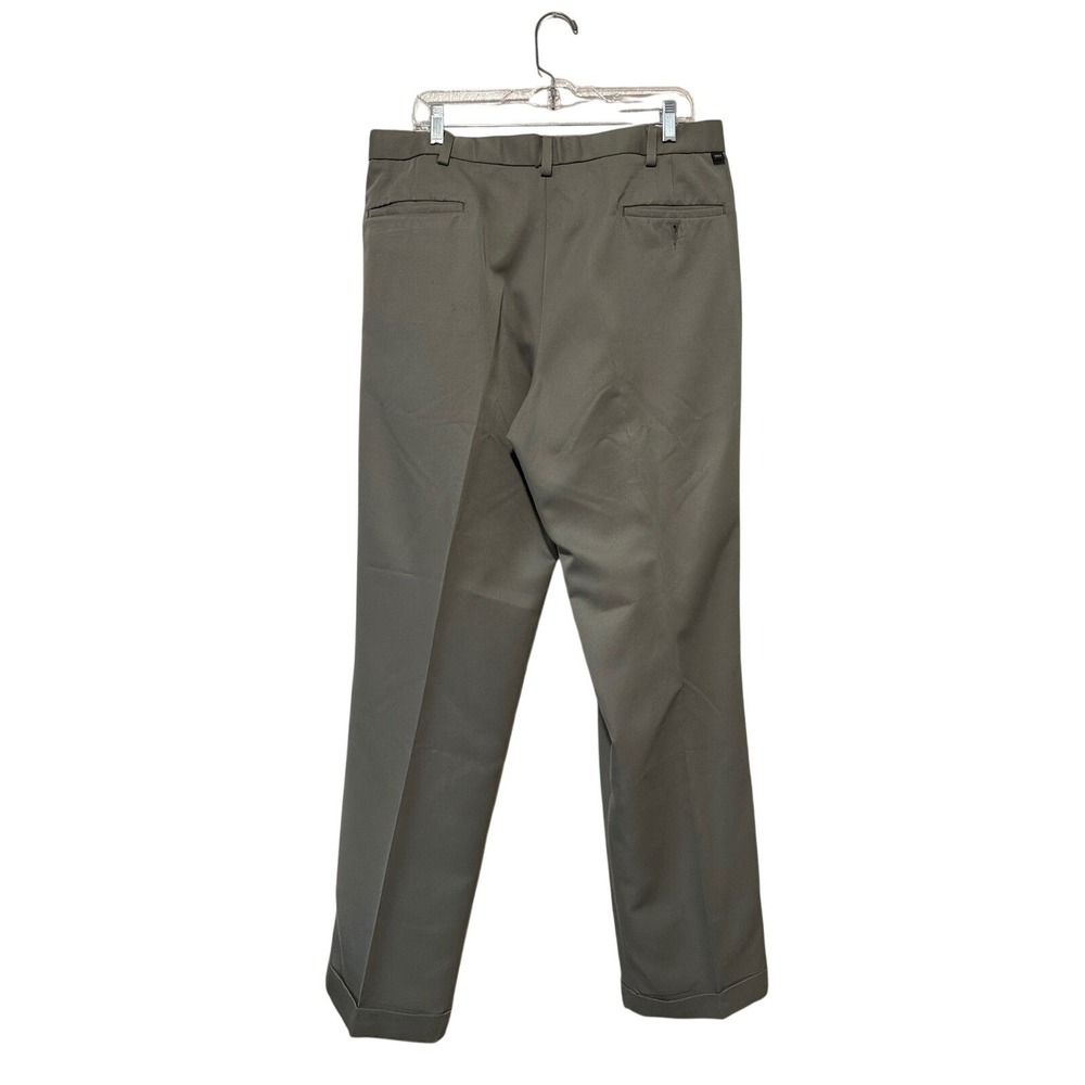 Dockers Golf Mens Pleated Cuffed Microfiber Dress Pants Olive Green 36x34 - Picture 3 of 7